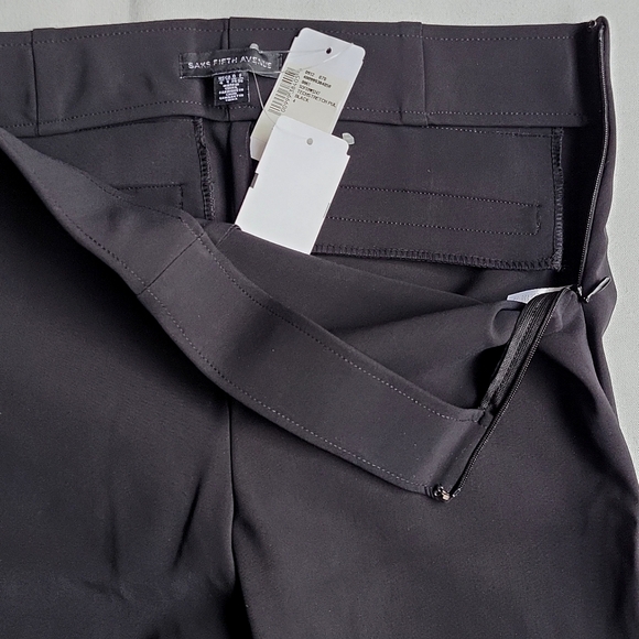 NWT$179 Saks Fifth Ave Stretch Straight-Leg Split-Hem Pants Cropped Trousers 4 - Picture 6 of 14